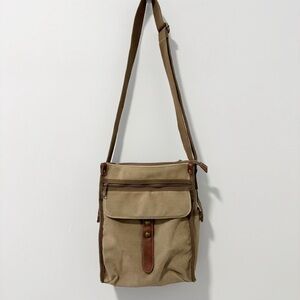 Cargoit Hailey Canvas Crossbody Shoulder Bag Purse Tan
